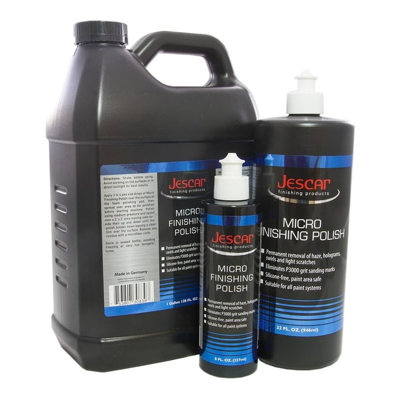Jescar Micro Finishing Polish - 8oz - Ultra-Fine Polish, Removes P3000 grit Sanding Marks, Mirror Finish, Silicone-Free and Safe for All Paint Areas, Removes Swirls, Holograms, Haze, Light Scratches - Image 2
